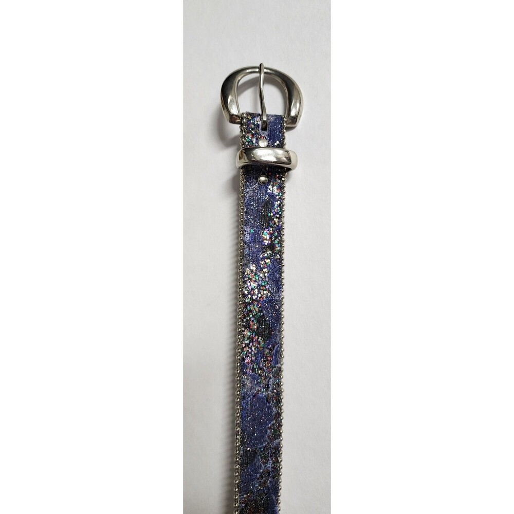 Womens West Belt Blue Pink Green Sparkling Glitter #5780 Made in USA Size S/M - Picture 5 of 6